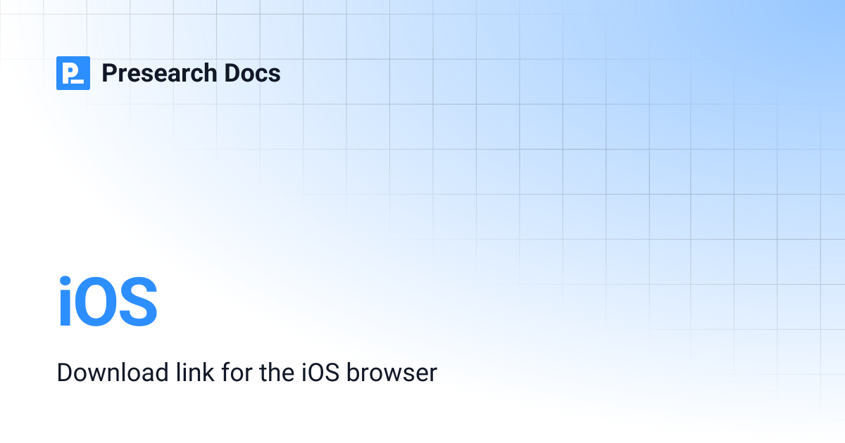 iOS | Presearch Docs
